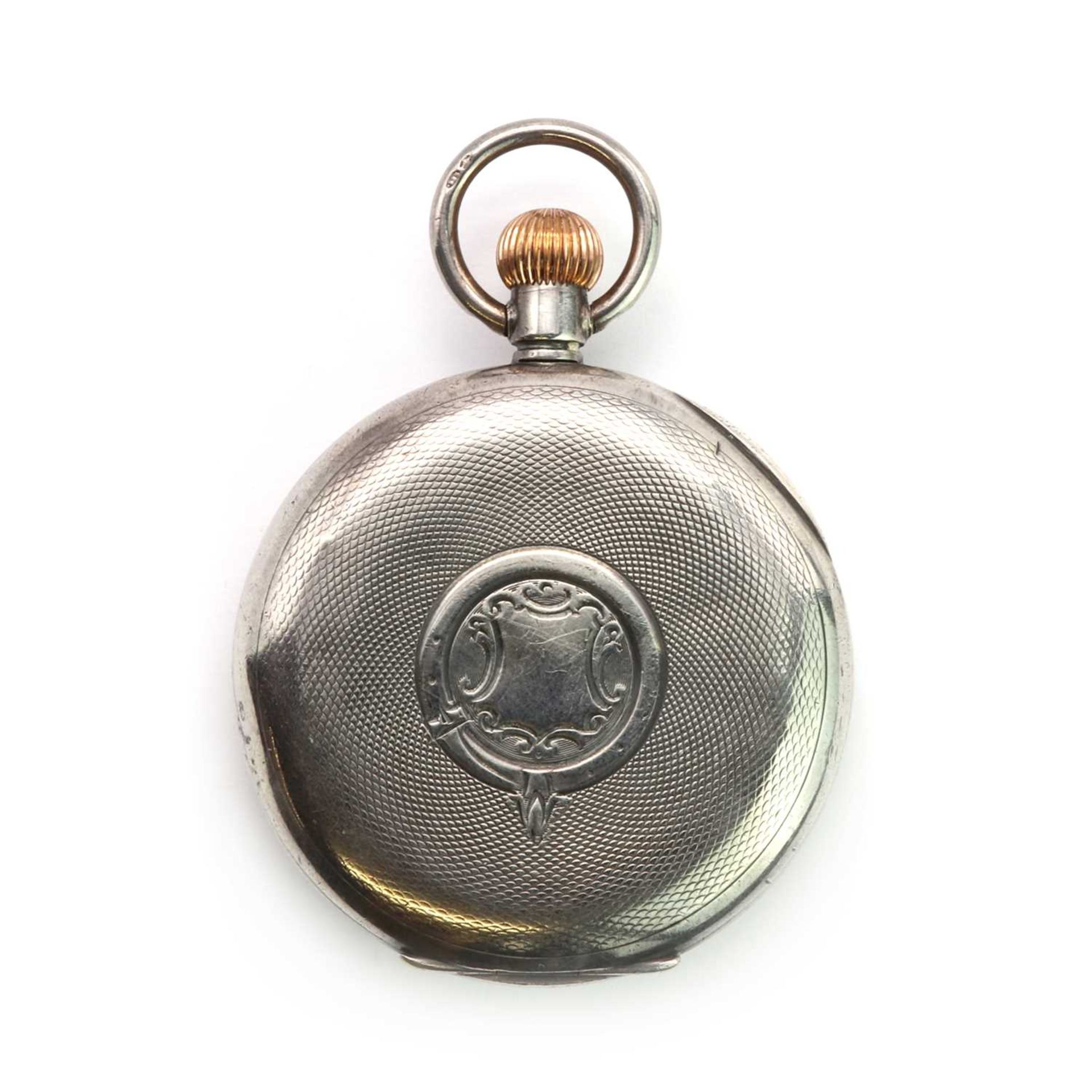 A silver Dominant open faced pocket watch, - Bild 2 aus 2