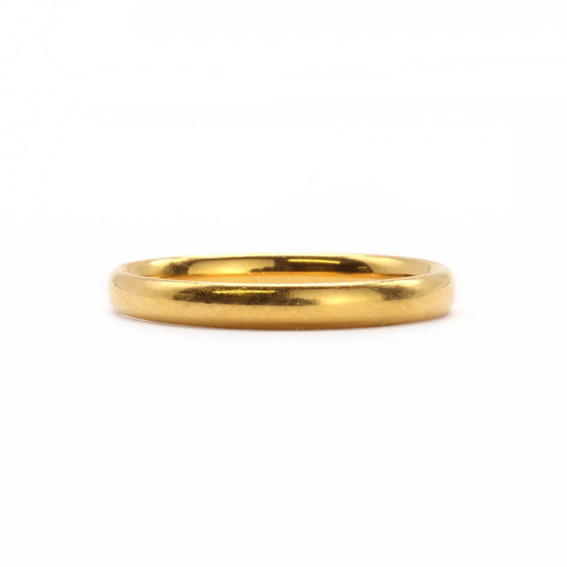 A 22ct gold wedding ring, - Image 2 of 2