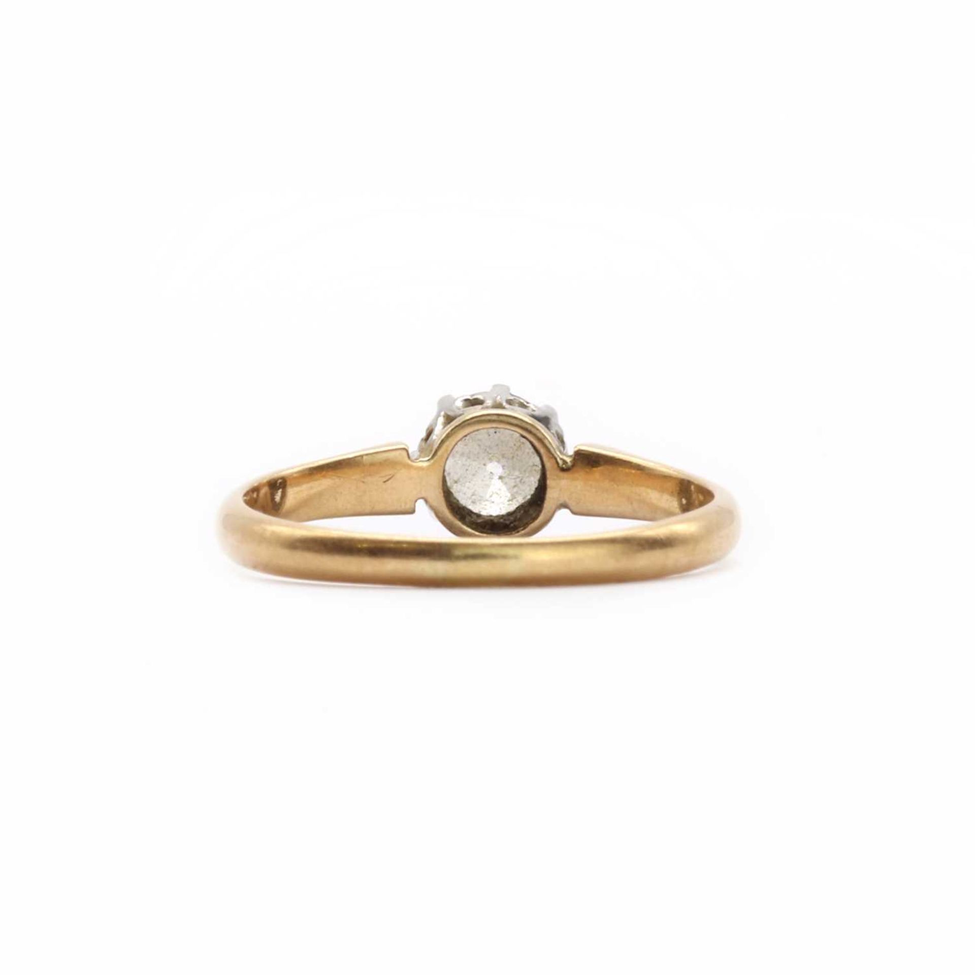 A gold single stone diamond ring, - Image 3 of 3
