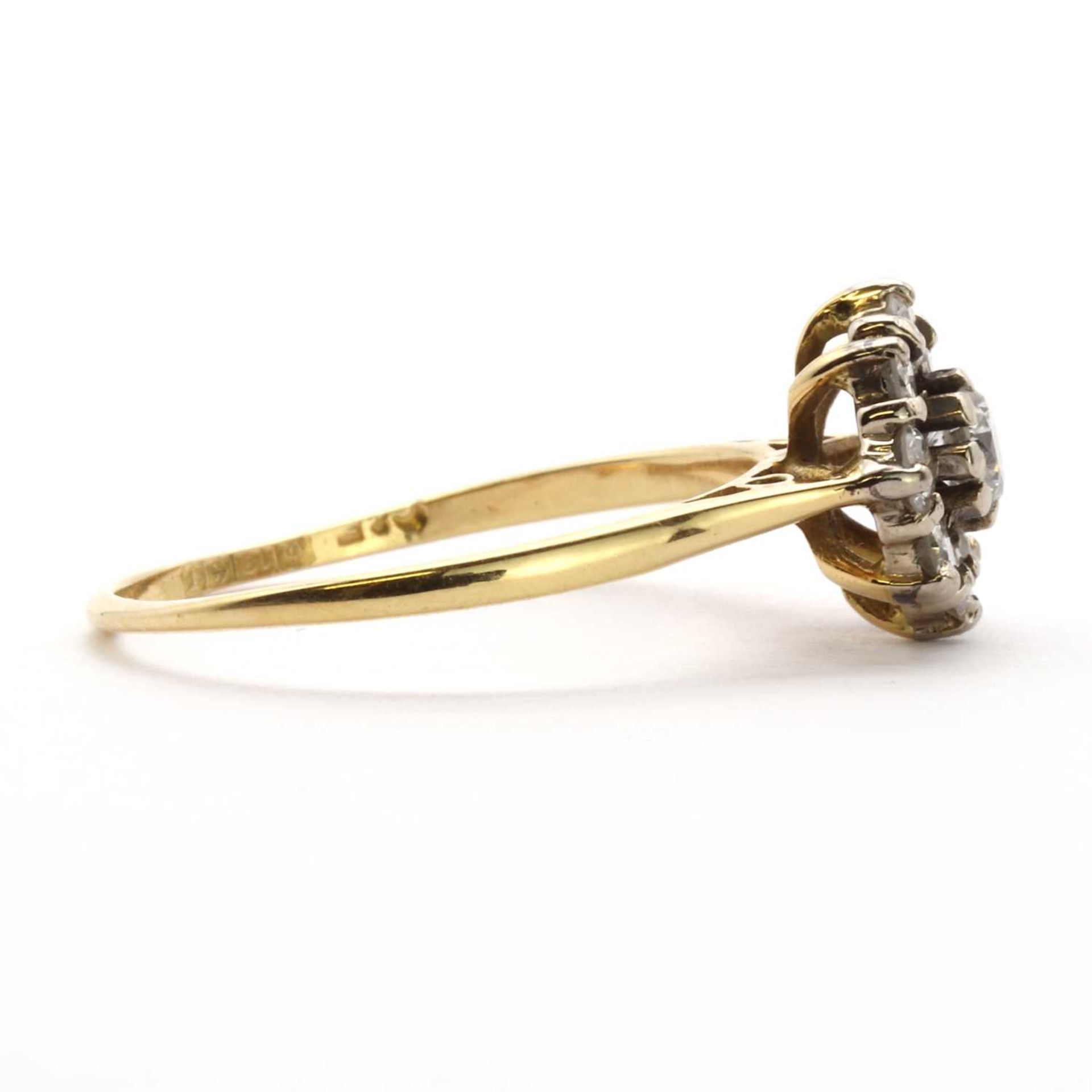 An 18ct gold diamond daisy cluster ring, - Image 2 of 3