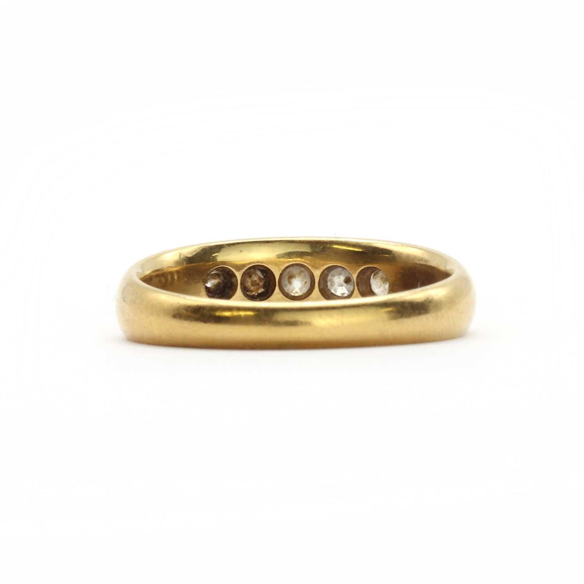 An 18ct gold five stone diamond ring, - Image 3 of 3