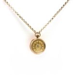 A 12ct gold open faced fob watch,