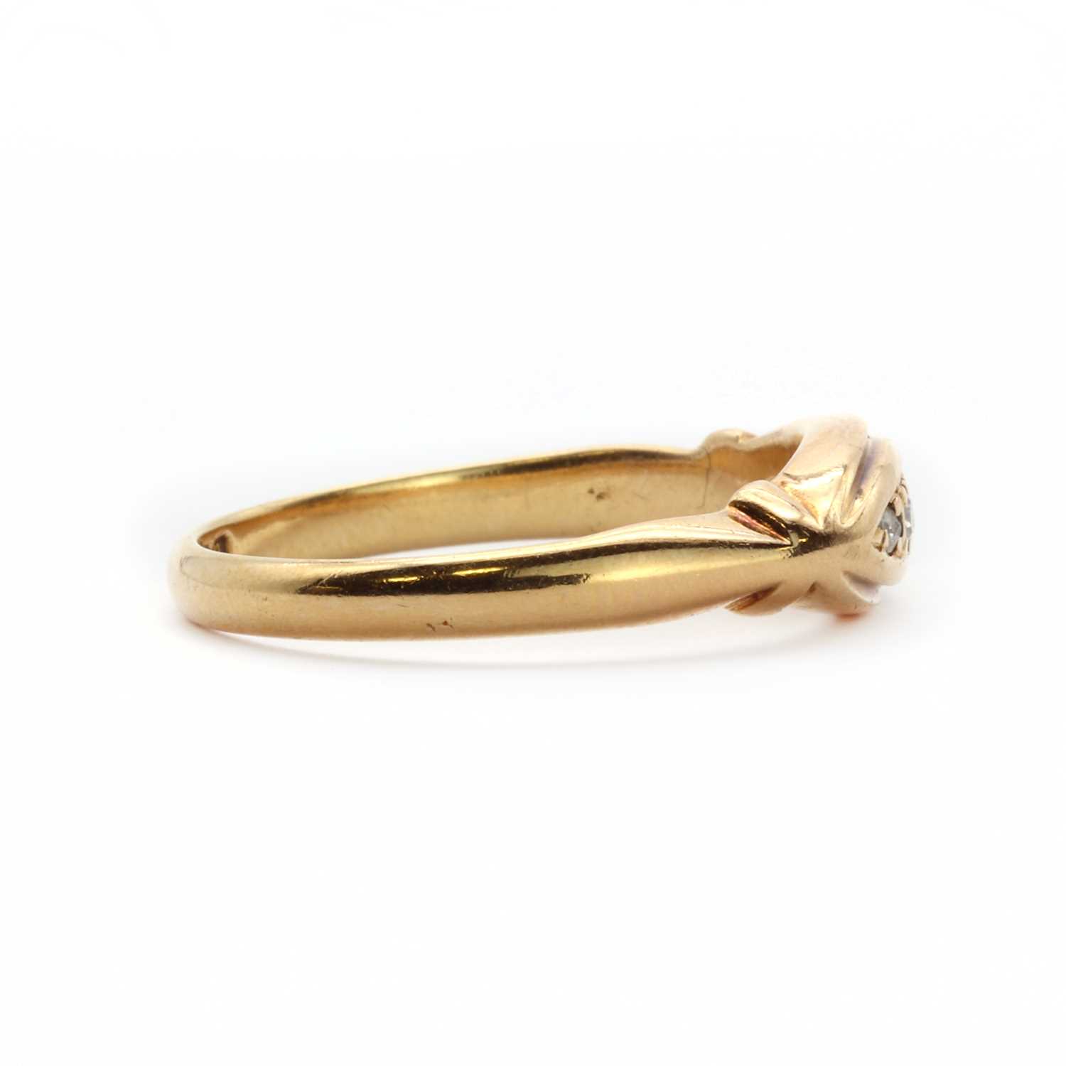 An Edwardian 18ct gold five stone boat shaped ring, - Image 2 of 3