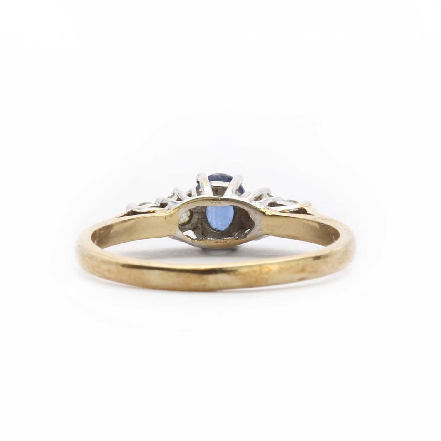 A 9ct gold sapphire and diamond ring, - Image 3 of 3