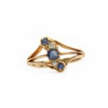 An Edwardian 18ct gold sapphire and diamond ring,