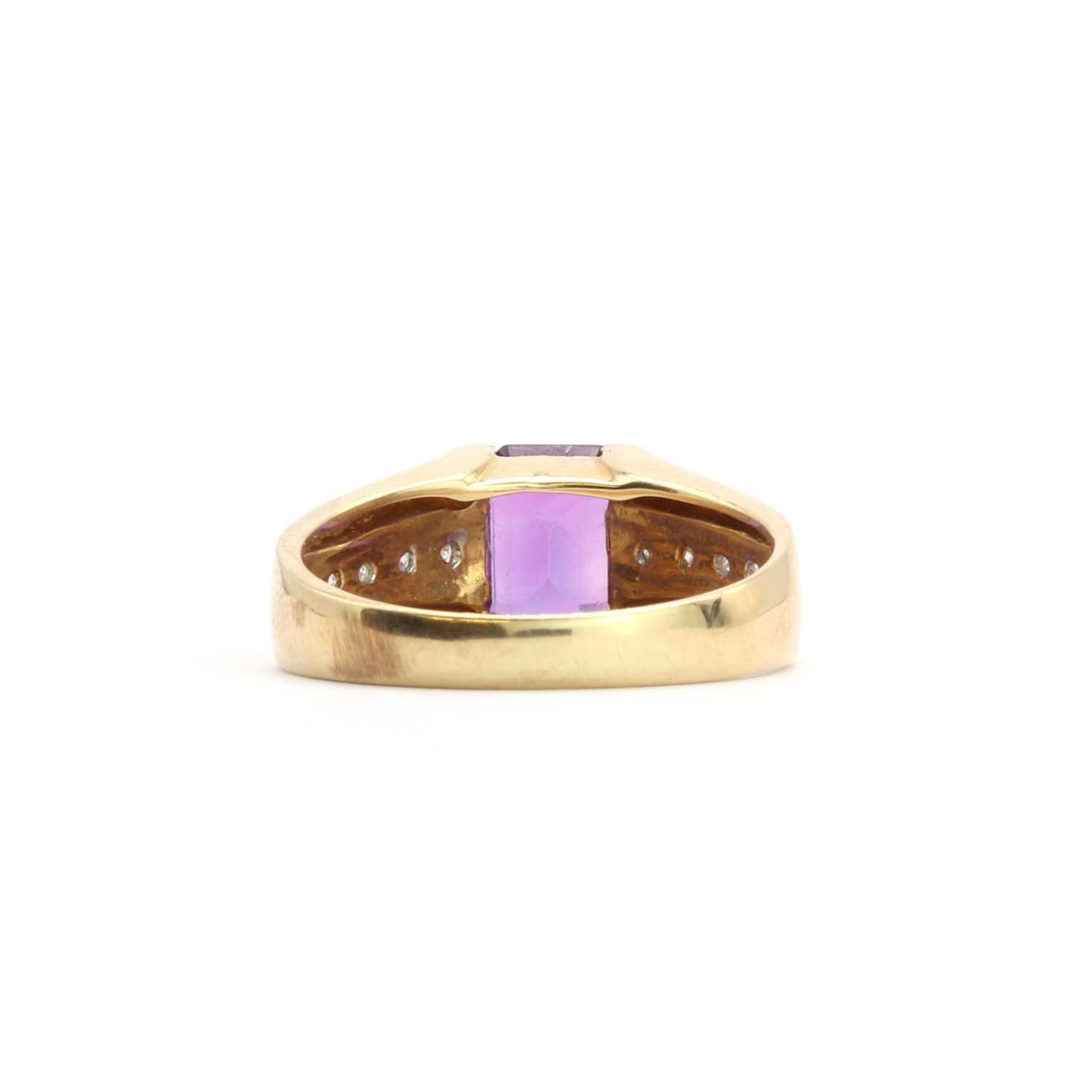 An amethyst and diamond dress ring, - Image 3 of 3