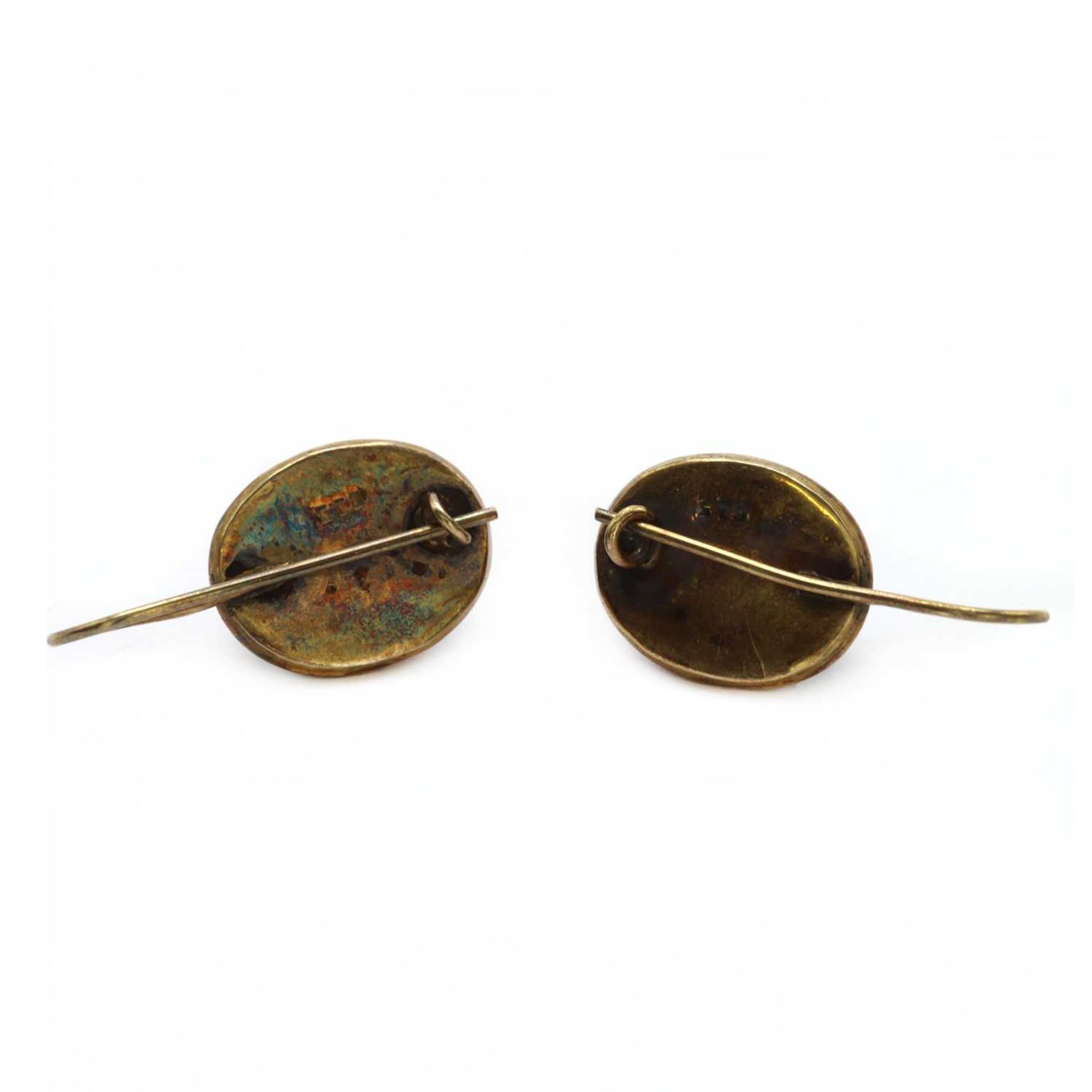 A pair of silver gilt labradorite drop earrings, - Image 2 of 7