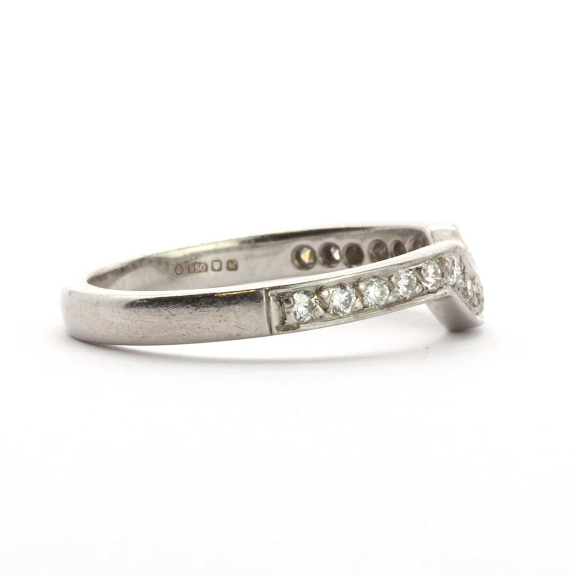 A platinum diamond set half eternity ring, - Image 2 of 3