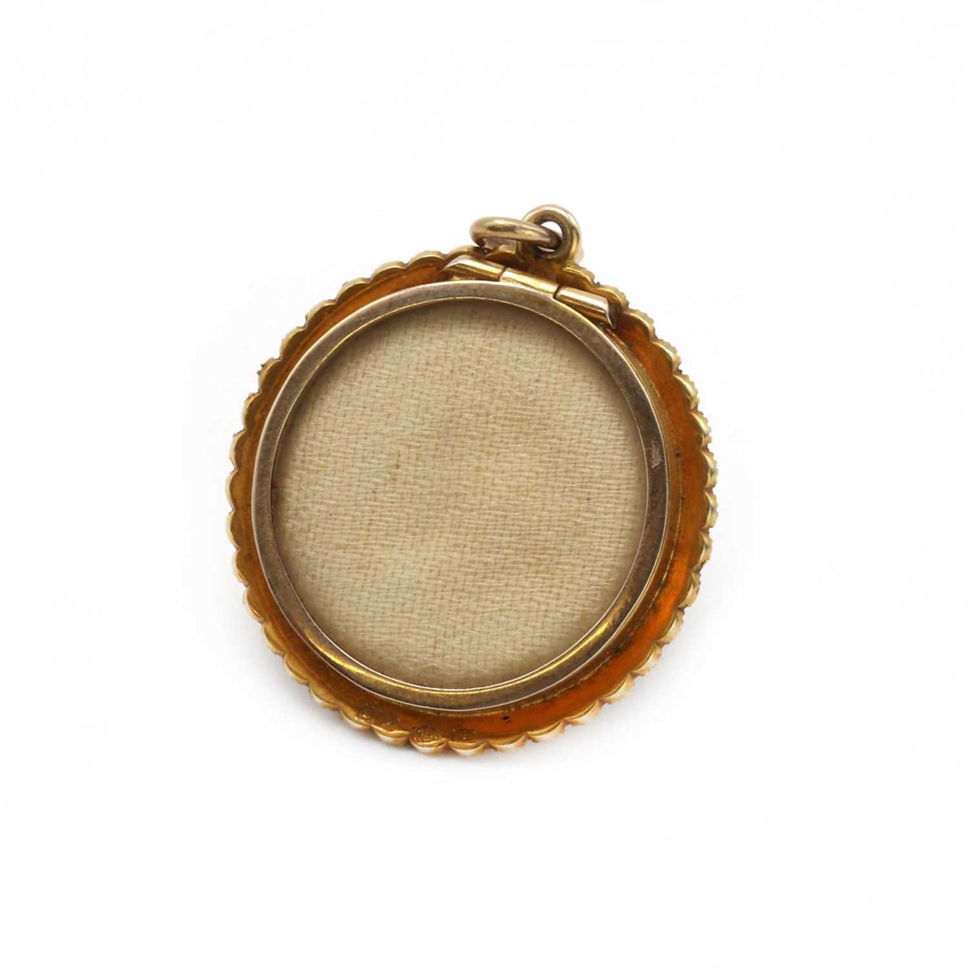 An Edwardian gold seed pearl and turquoise shaker locket, by Murrle Bennett, - Image 2 of 2