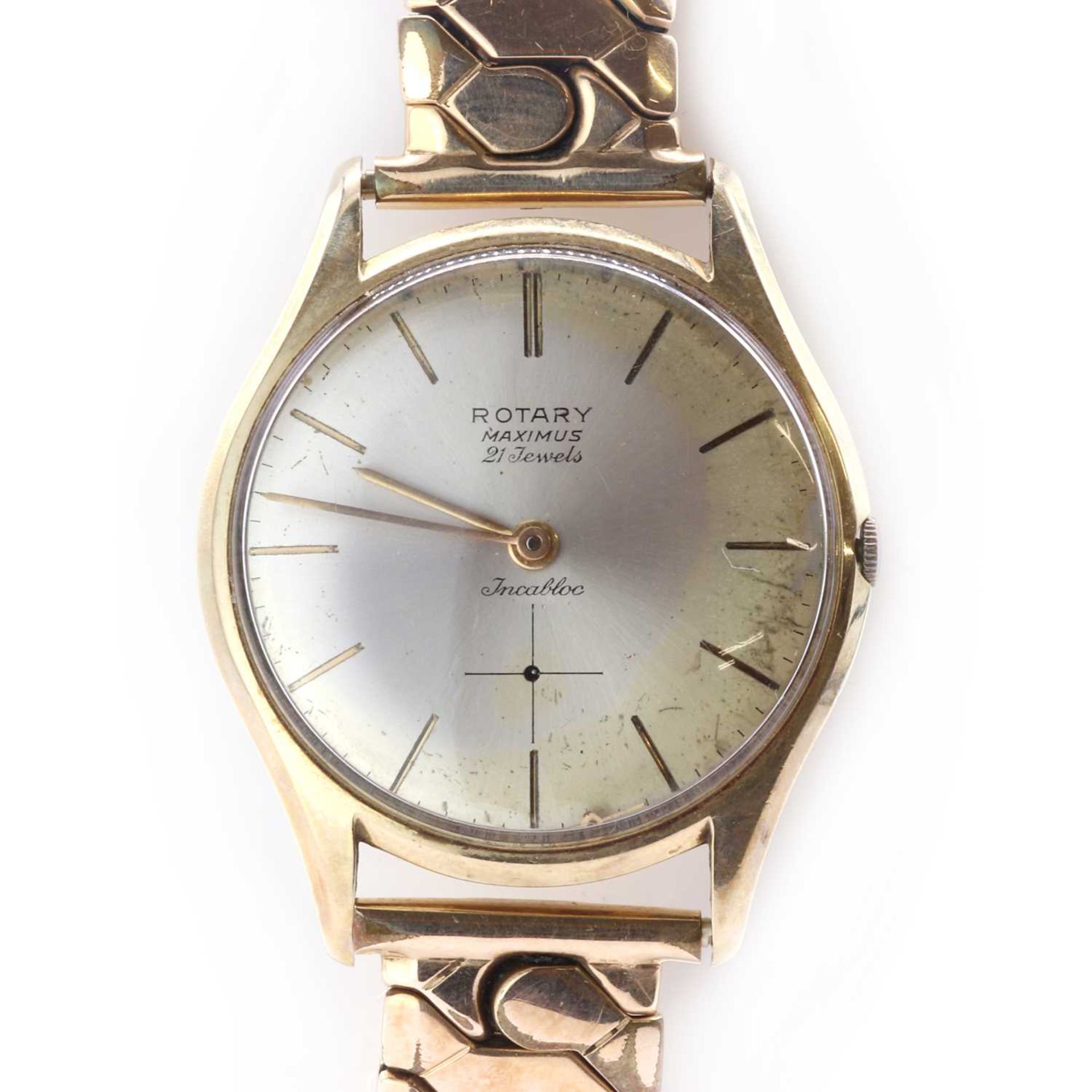 A gentleman's 9ct gold Rotary mechanical bracelet watch,