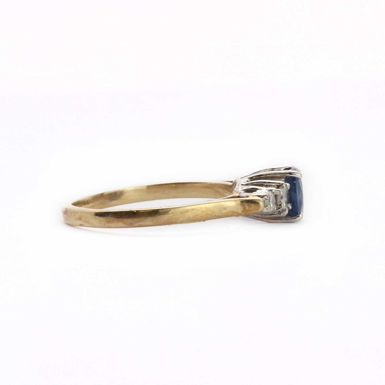 A 9ct gold sapphire and diamond ring, - Image 2 of 3