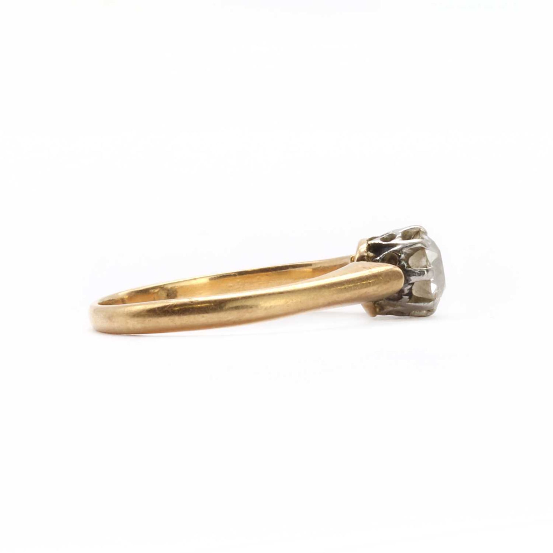 A gold single stone diamond ring, - Image 2 of 3