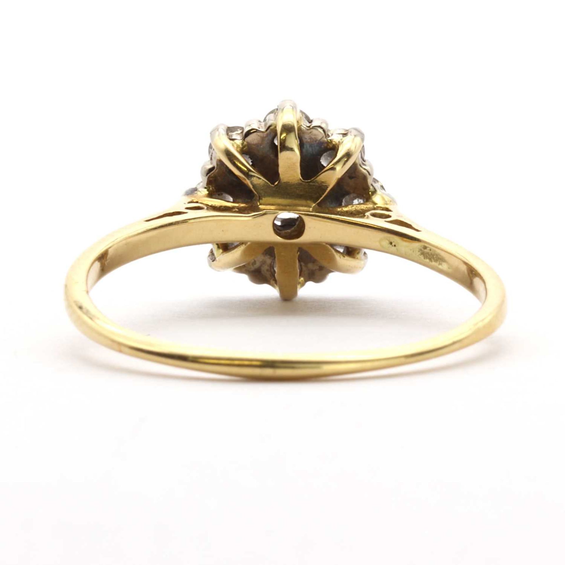 An 18ct gold diamond daisy cluster ring, - Image 3 of 3