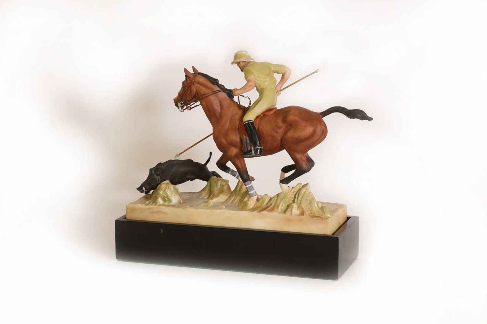 A Royal Worcester porcelain 'Hog-Hunting' figure - Image 3 of 3