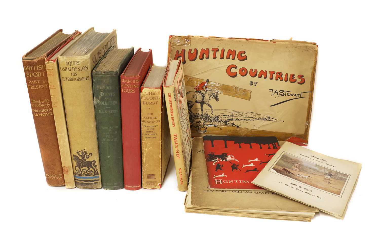 A collection of books on hunting and racing: