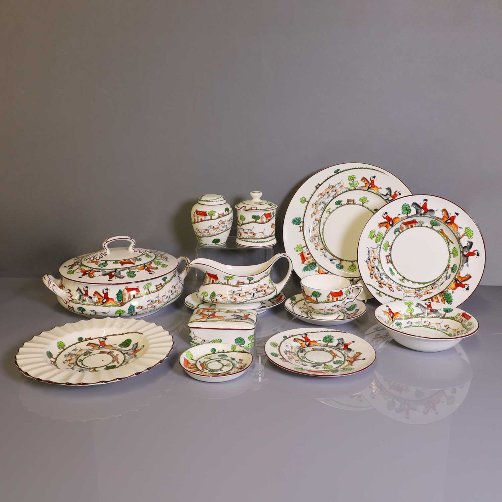 A Crown Staffordshire tea and dinner service, - Image 2 of 5