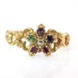 A diamond and gemstone set Regard ring,