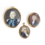 A Georgian painted portrait miniature pendant,