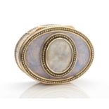 A French two colour gold oval hinged box, Claude Pierre Pottier, active 1778-1806,