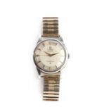 A gentlemen's stainless steel Omega automatic chronometer Constellation strap watch, c.1950,