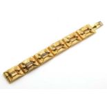 A Victorian rectangular plaque link bracelet, c.1850,