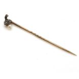 A Victorian pearl and diamond acorn stick pin,