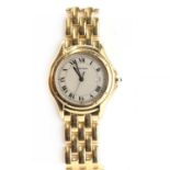 A gentlemen's 18ct gold Cartier 'Cougar' quartz bracelet watch,