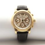 A gentlemen's 18ct gold Carl F Bucherer automatic 'Archimedes' skeleton black strap watch,