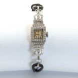 A ladies' Art Deco diamond set mechanical cocktail strap watch, c.1925,