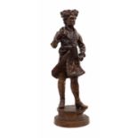 A bronzed figure