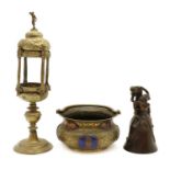 A Rennaissance-style brass lantern,