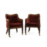 A pair of William IV mahogany tub chairs