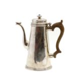 A George II silver coffee pot,