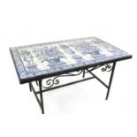 A wrought iron table