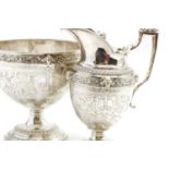 A Continental silver cream jug and sugar bowl
