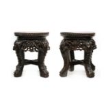 A pair of Chinese hardwood stands