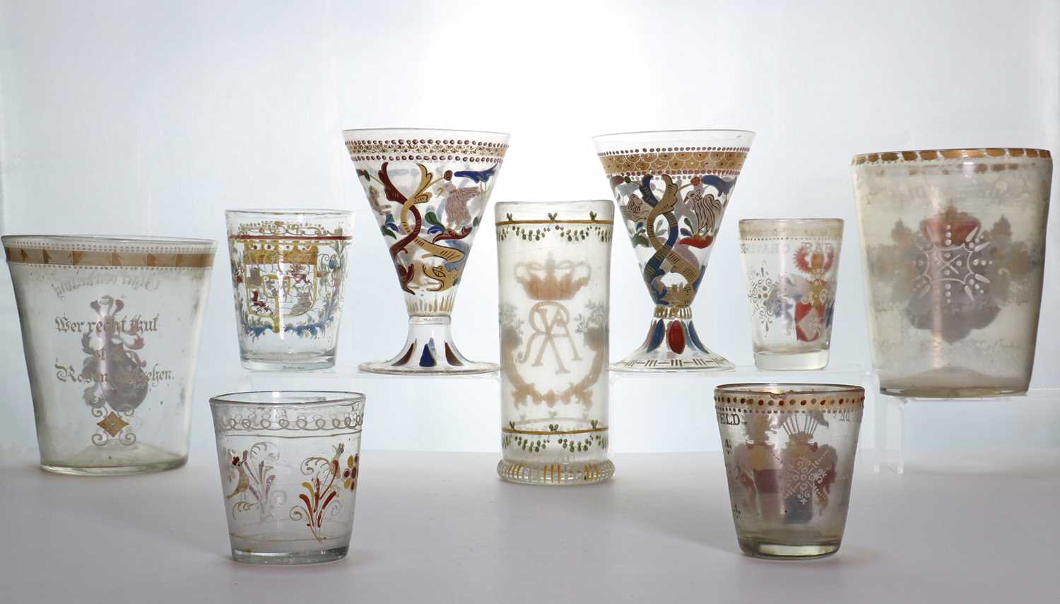 A group of enamelled Historismus glass - Image 2 of 42