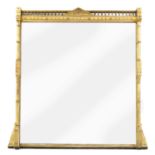 A French gilt gesso overmantel mirror,