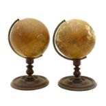 A near pair of Smiths terrestrial and celestial globes