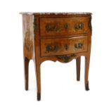 A French kingwood and marquetry bombe commode,