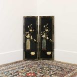 A pair of Chinese hanging panels,