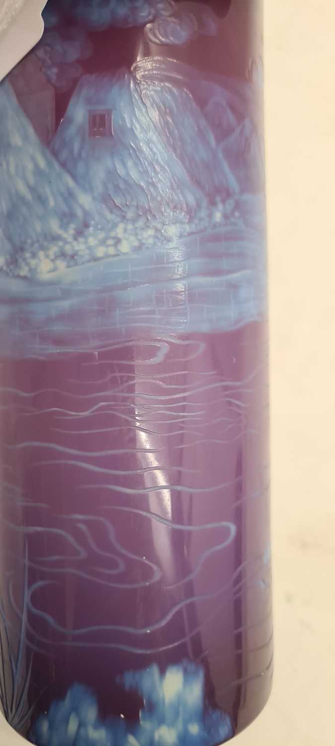 A Stevens & Williams three colour intaglio cut glass vase - Image 6 of 23