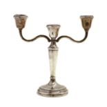 A silver candelabra