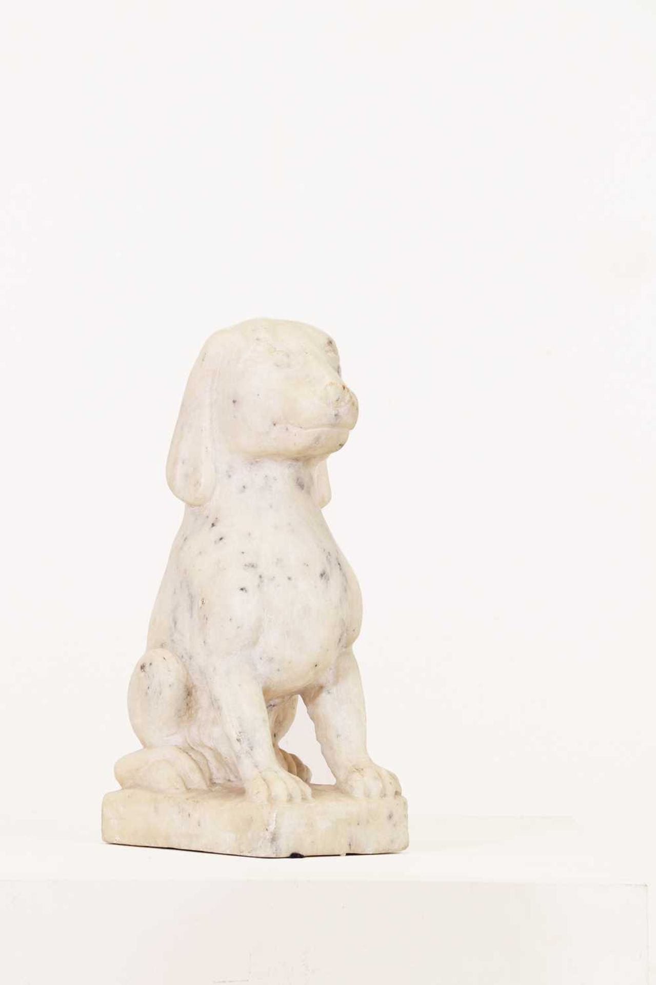 A pair of Carrara marble dogs, - Image 5 of 5