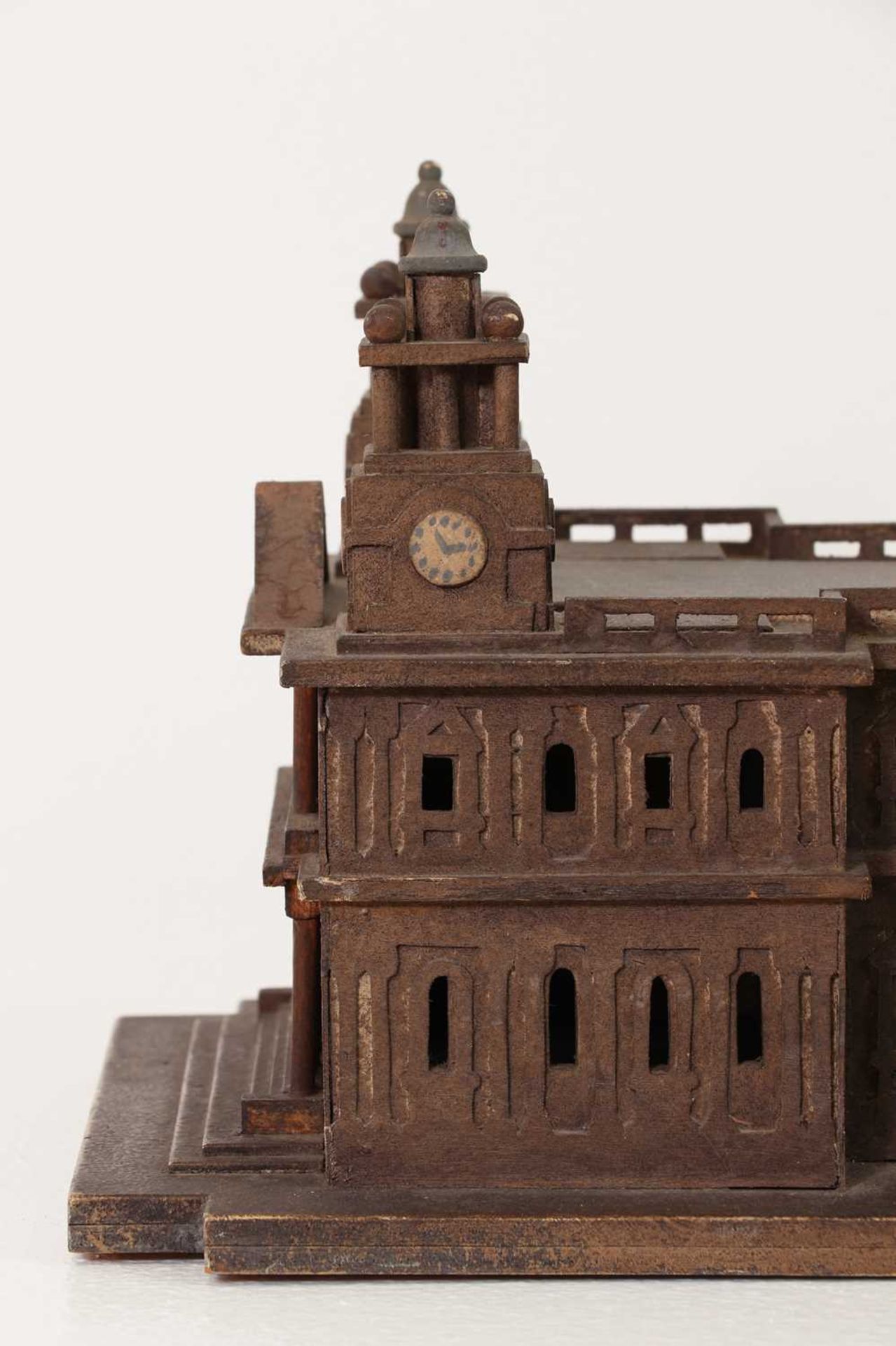 A painted wooden architectural model, - Image 5 of 8