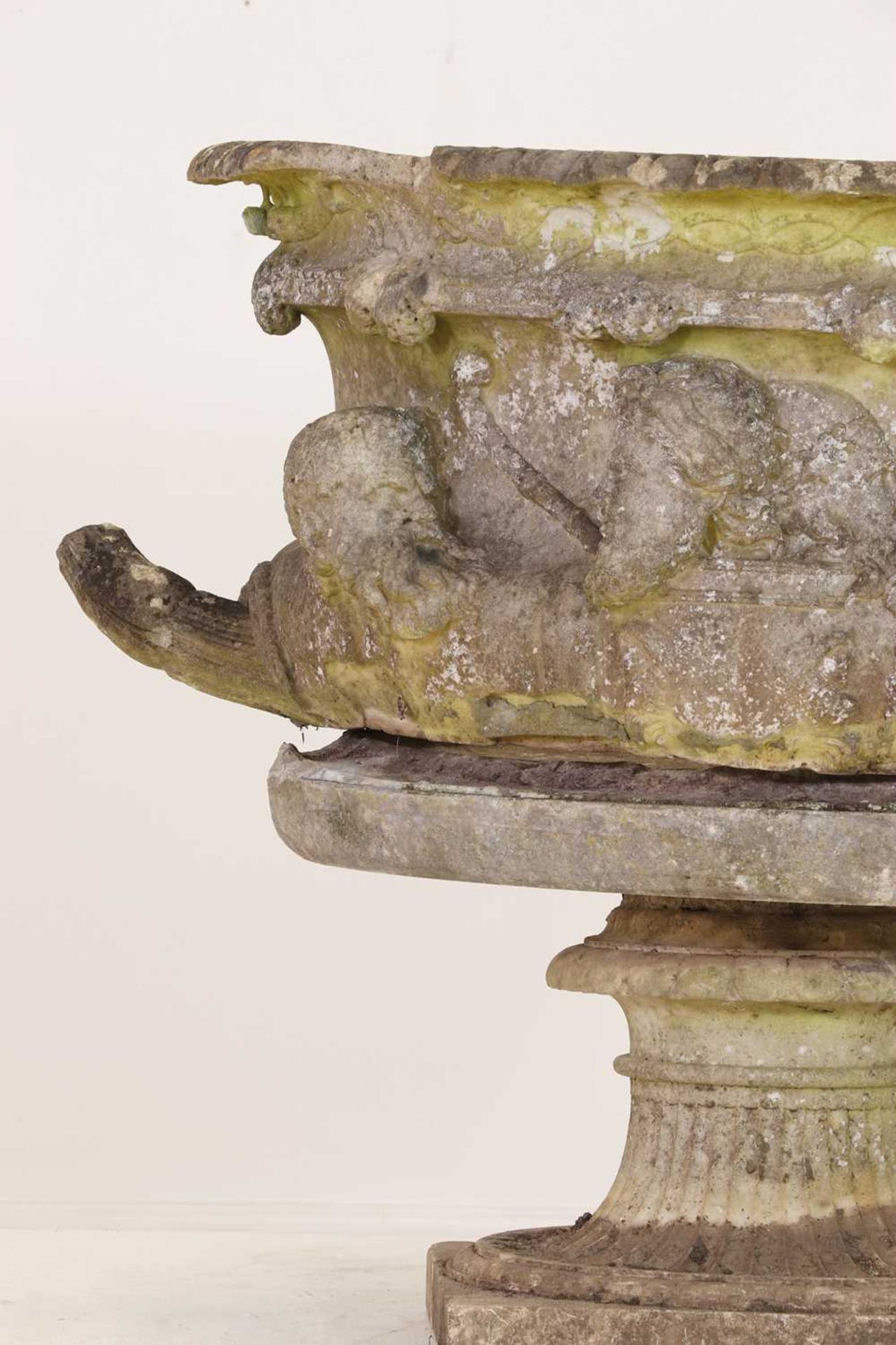 A carved marble copy of the Warwick Vase, - Image 2 of 10