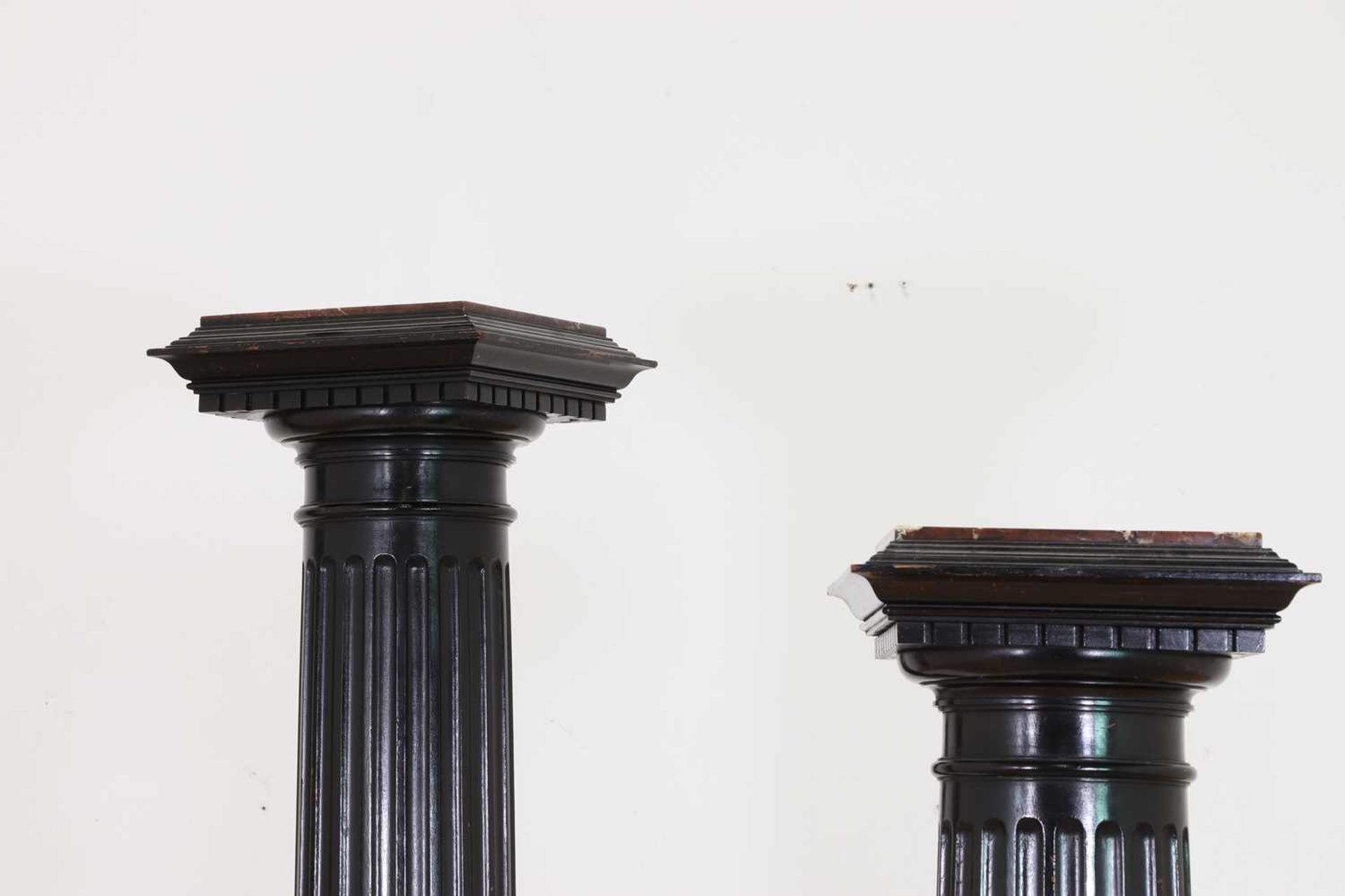 A pair of ebonised wooden columns, - Image 3 of 8