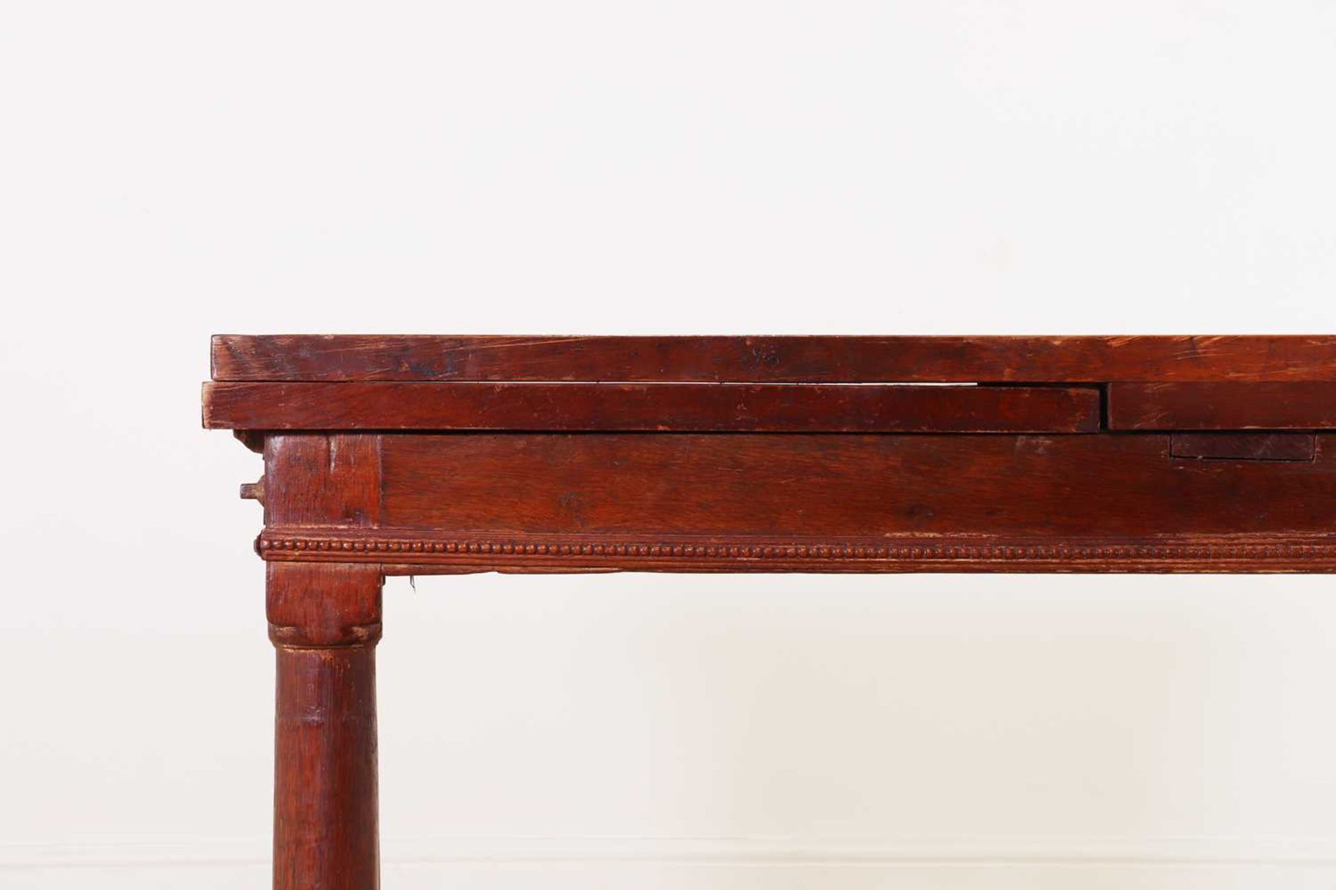 An oak draw-leaf refectory table, - Image 4 of 11