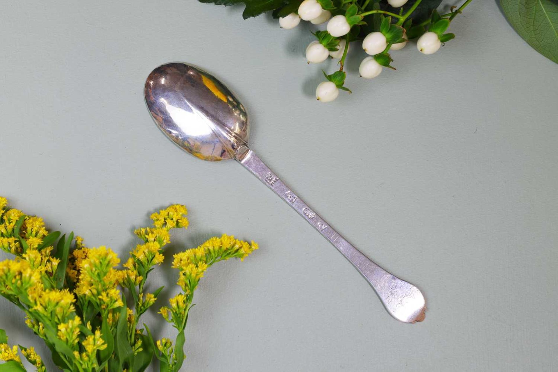 A William III East Anglian provincial silver trefid spoon, - Image 2 of 15