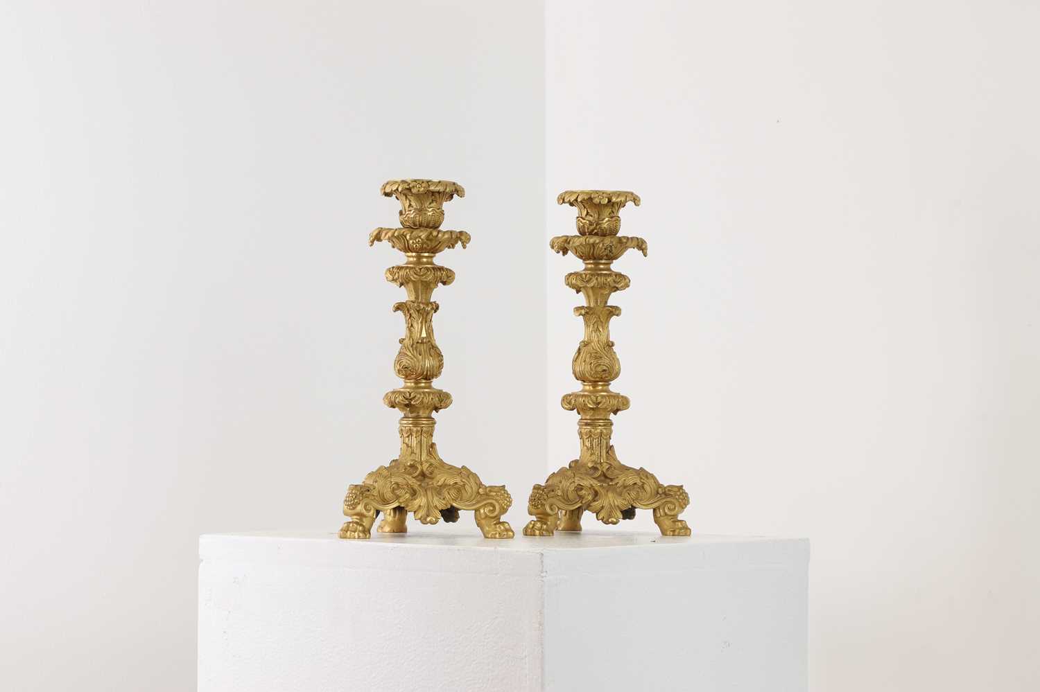 A pair of gilt-bronze candlesticks, - Image 5 of 5